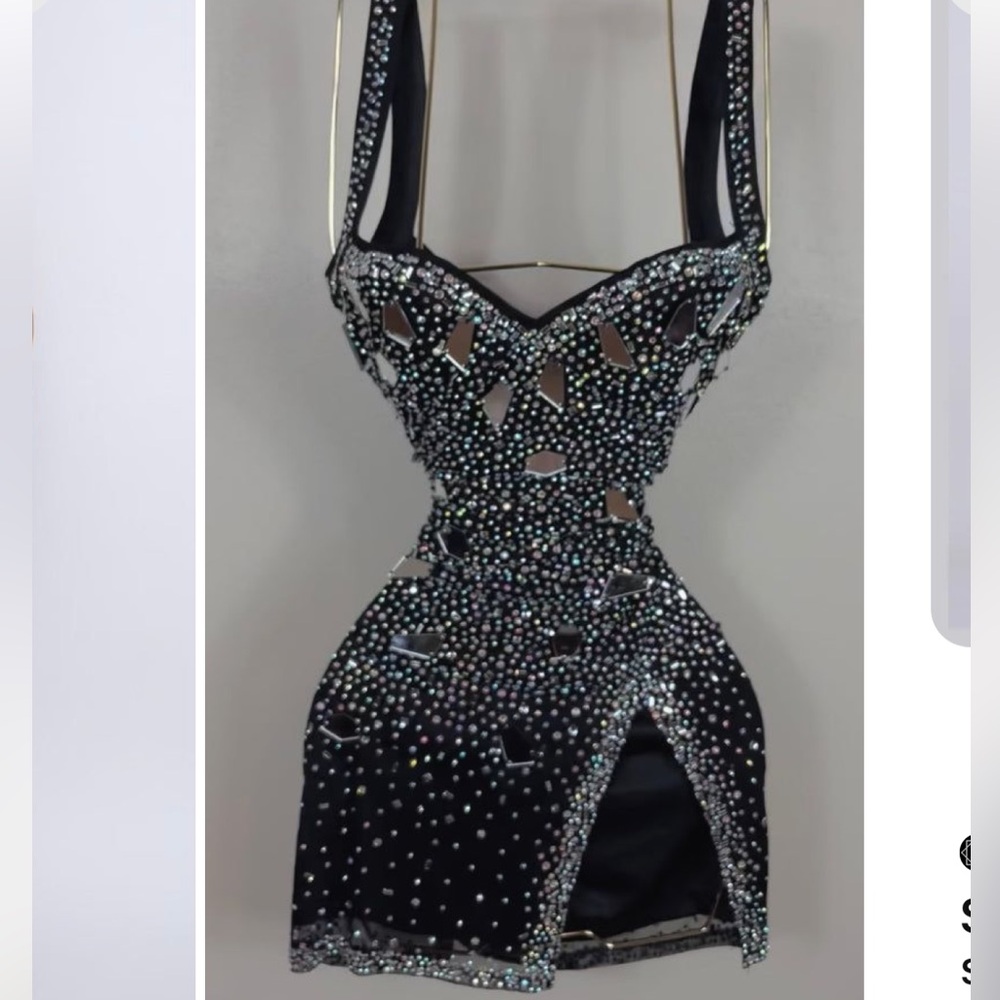 Elegant Black Embellished Dress
